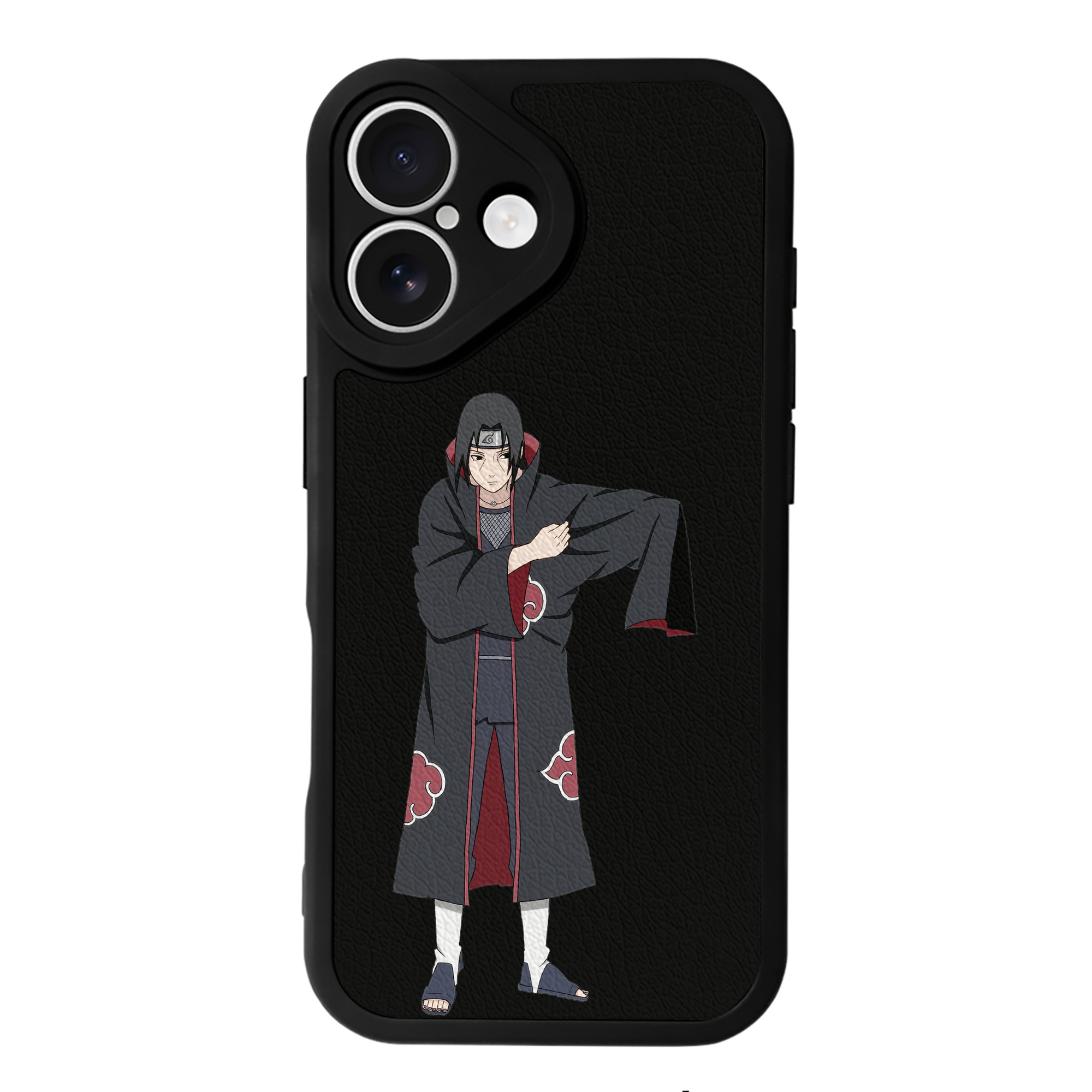 （画像用） NARUTO -ナルト- うちは イタチ Uchiha Itachi 【iPhone 16シリーズ対応】シリコンスマホケース（レザー調） 材質：シリコン